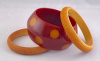 BB214 wide cordovan dot bangle